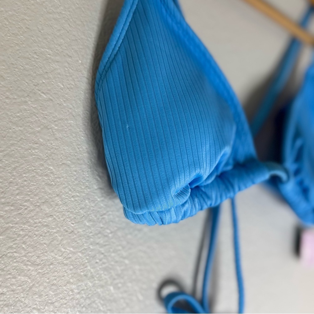 Wild Fable Blue Ribbed Bikini Top - Picture 3 of 8